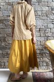 Nonni Gingham Poet Blouse Indian Yellow